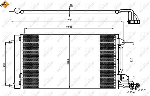 NRF 35910_радиатор кондиционера!\ Seat Ibiza 1.2/1.4-1.9TDi 08>