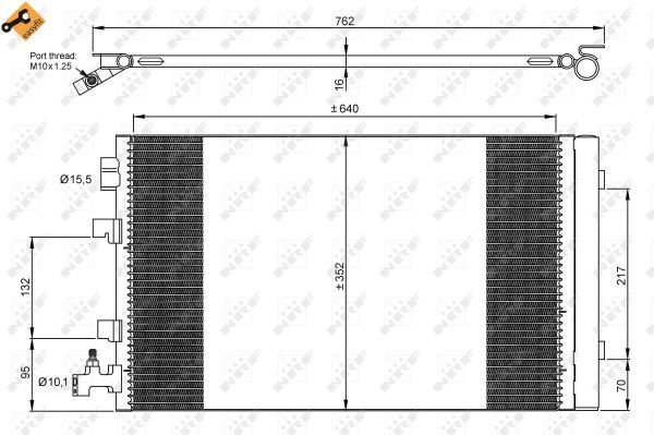 NRF 35932_радиатор кондиционера!\ Renault Megane III 1.6-2.0i/1.5-2.0DCi 08>