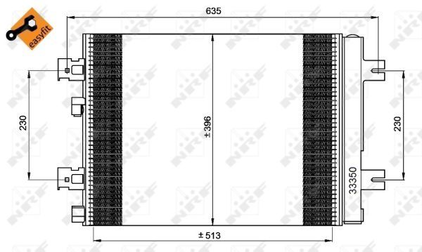 NRF 35947_радиатор кондиционера! D1=10.2, D2=15.6\ Dacia Logan,Renault Megane 1.4-2.0/1.5DCi 04>