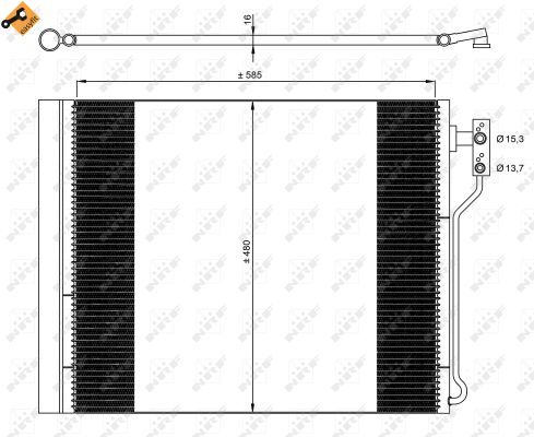 NRF 35971_радиатор кондиционера!\ BMW F10/F11 2.0i 11>