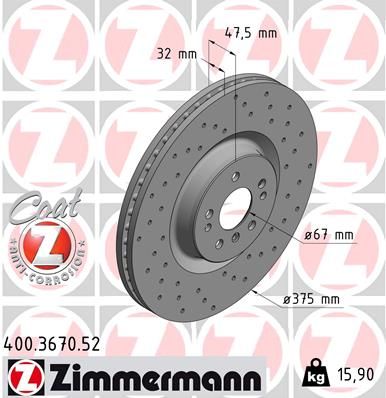 400.3670.52_диск тормозной !Sport перед. 375x32/54-5x112 \ MB X164 4.2/4.5/5.0i 06>