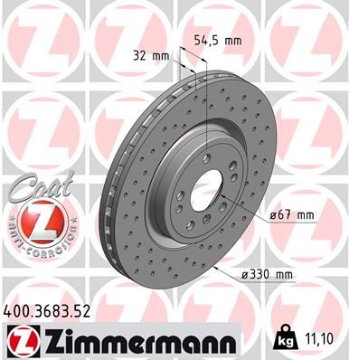 400.3683.52_диск тормозной !Sport перед. 330x32/54-5x112 \ MB W166/C292 2.5/3.5/2.5CDi 11>