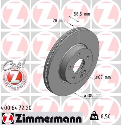 400.6472.20_диск тормозной !перед. 300x28/58-5x112 \ MB W639 Vito 3.0/3.2/2.2CDi 03>