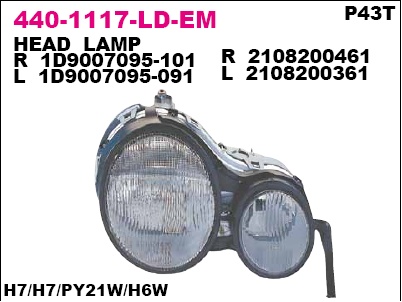 440-1117L-LD-EM_фара левая!\ MB W210 all 06.95-06.99