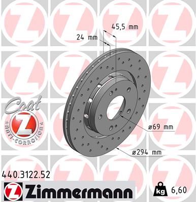 440.3122.52_диск тормозной !Sport перед. 294x24/46-5x114 \ Mitsubishi Outlander 2.0/2.0T/2.4 4WD 03>