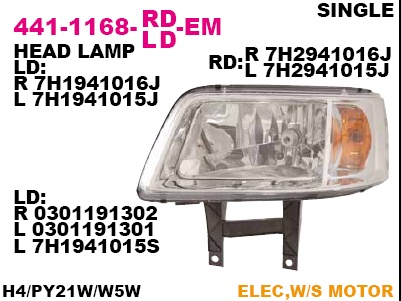 441-1168L-LD-EM_фара левая! электр.\ VW T5 all 03>