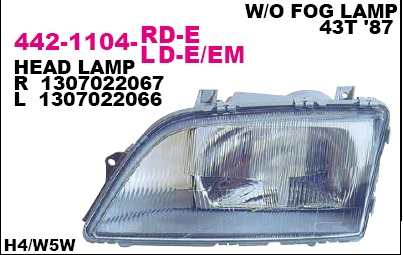 442-1104R-LD-E_фара правая!\ Opel Omega 87-94