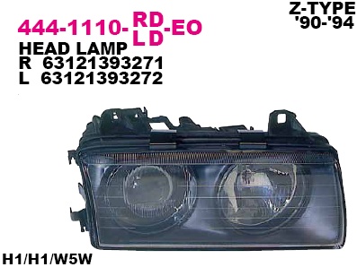 444-1110L-LD-EO_фара левая!\ BMW E36 12/90-09/94