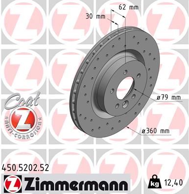 450.5202.52_диск тормозной !Sport перед. 360x30/62-5x120 \ Land Rover Range Rover Sport 2.7-4.2 05>