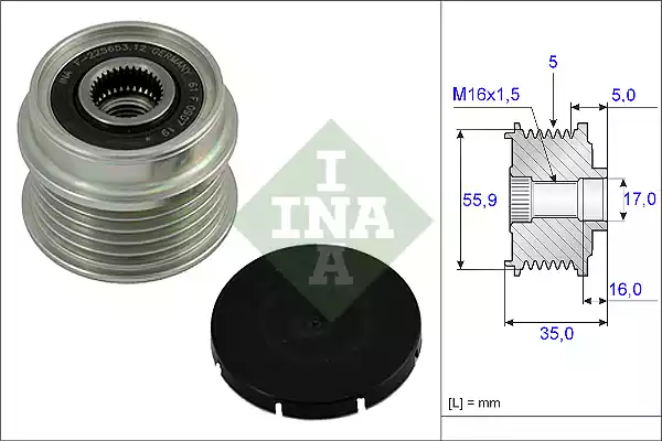 535 0004 10_шкив генератора!\ Audi A4/A6, VW Passat 1.9TDi 95-01