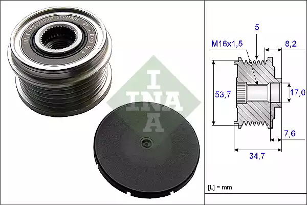 535 0211 10_шкив генератора!\ Opel Corsa D 1.2/1.4 06>