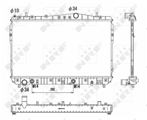 NRF 53732_радиатор системы охлаждения! АКПП\ Chevrolet, Daewoo Lacetti/Nubira 1.4-1.8 05>