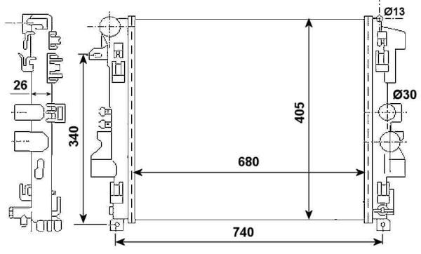 NRF 53801_радиатор системы охлаждения!\ MB W639 Vito/Viano 3.2/3.7/2.2CDi 03>