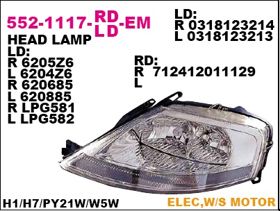 552-1117R-LD-EM_фара правая! электр.\ Citroen C3 all 01>