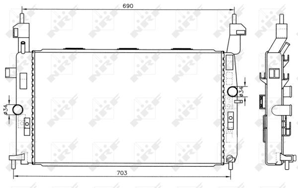 NRF 55317_радиатор системы охлаждения!\ Opel Meriva 1.4/1.6/1.8 03>