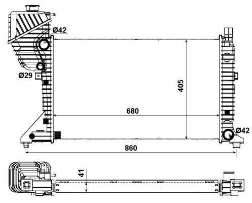 NRF 55348A_радиатор системы охлаждения!\ MB Sprinter 901-904 Cdi 00>