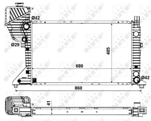 NRF 55348_радиатор системы охлаждения!\ MB Sprinter 901-904 Cdi 00>