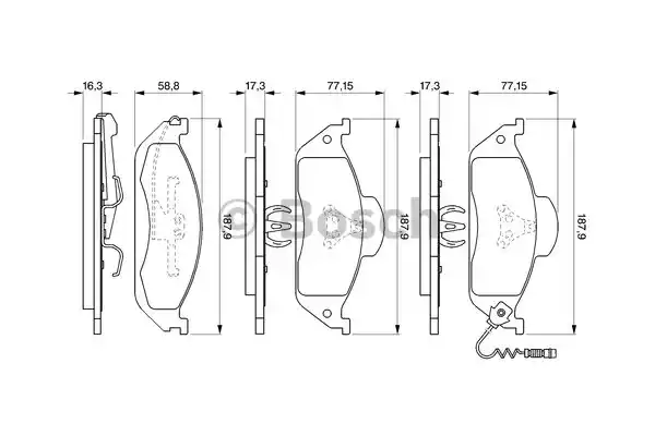 0 986 424 611_=697 01=708 001B-SX=573034B !колодки дисковые п.\ MB W163 2.3/3.2/2.7CDi 98>