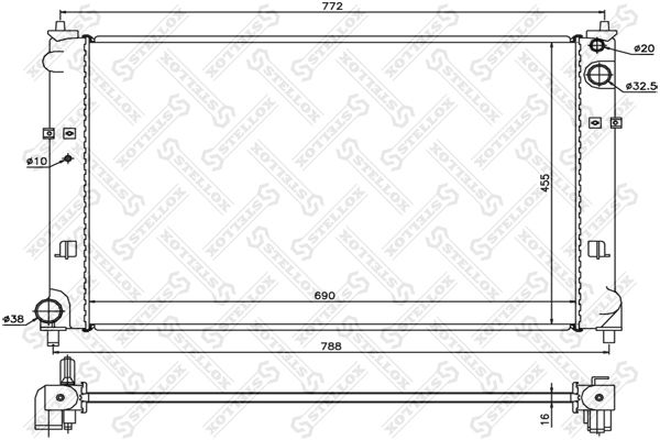 10-25855-SX_радиатор системы охлаждения! АКПП\ Mazda MPV 3.0i 24V 03-05