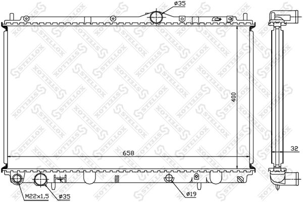 10-25957-SX_радиатор системы охлаждения!\ Mitsubishi Carisma 1.9TD 96-00, Volvo S40/V40 1.9TD 95-99