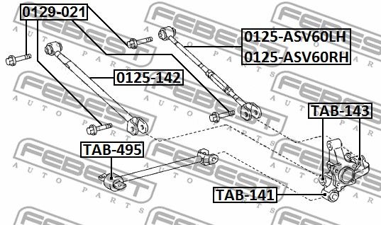 Болт крепления подвески TOYOTA CAMRY ACV3# 2001.09-2006.01 [JP] FEBEST 0129-021