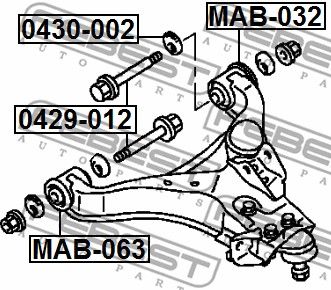 Болт с эксцентриком MITSUBISHI PAJERO IV/MONTERO 2006- FEBEST 0429-012