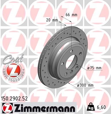 150.2902.52_диск тормозной !Sport задн. 300x20/66-5x120 \ BMW 3 330d/340i xDrive/316d 12>