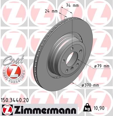 150.3440.20_диск тормозной задн.! 370x24/74-5x120\ BMW E65/E66/E67 4.4/6.0 03-08