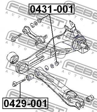 Болт с эксцентриком задний MITSUBISHI Lancer 9/Carisma/Outlander I FEBEST 0429-001