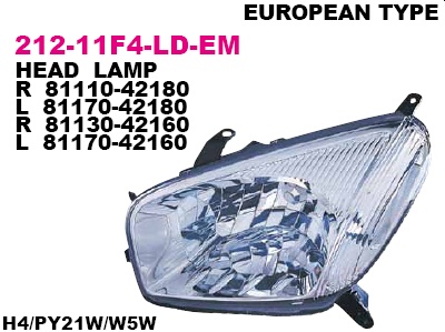 212-11F4L-LD-EM_фара левая! электр.\ Toyota RAV4 03>