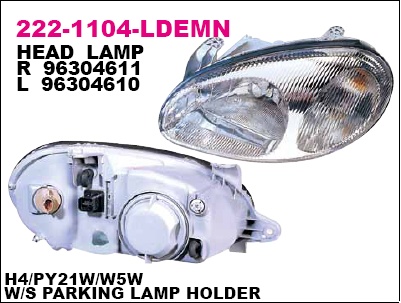 222-1104L-LD-EMN_фара левая! электр.\ Daewoo Lanos all models 97>