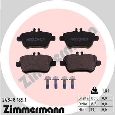 24848.185.1_колодки дисковые !задн. 107x59x19 \ MB SLK R172 2.0-3.5 11>