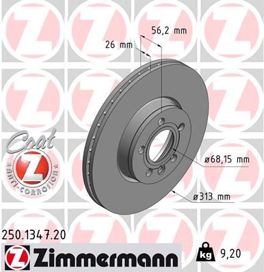 250.1347.20_диск тормозной !перед. 313x26/56-5x112 \ Ford Galaxy, VW T4 1.9D-2.5TDi 90>