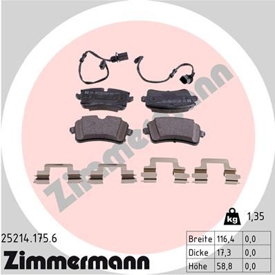 25214.175.6_колодки дисковые !задн. 116x60x18 \ Audi A8 3.0FSi/4.2FSi/3.0TDi/4.2TDi Quattro 09>