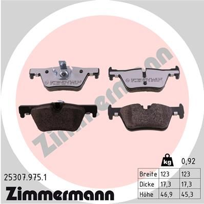 25307.975.1_колодки дисковые !задн. 123x47x17 \ BMW F21/F30 1.6/1.8/2.0D 10>