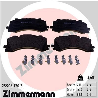 25908.170.2_колодки дисковые !перед. 214x88x17 \ Audi Q7 (4M) 15>