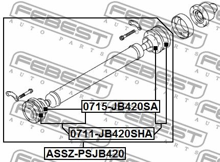 Вал карданный SUZUKI GRAND VITARA/ESCUDO JB416/JB420/JB627 2006- FEBEST ASSZ-PSJB420