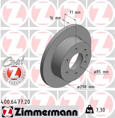 400.6477.20_диск тормозной !задн. 298x16/71-6x130 \ MB Sprinter, VW Crafter