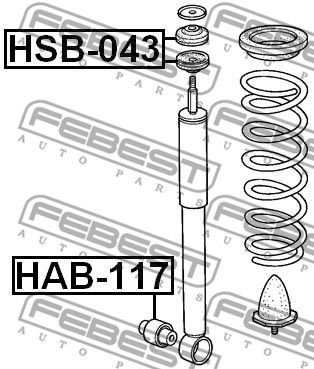 Втулка заднего амортизатора HONDA Accord/City/Jazz FEBEST HSB-043