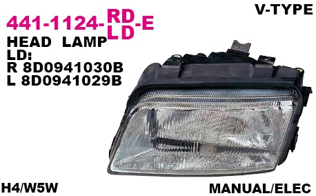 441-1124L-LD-E_фара левая! Valeo-Type\ Audi A4/S4 all models 95-05/99