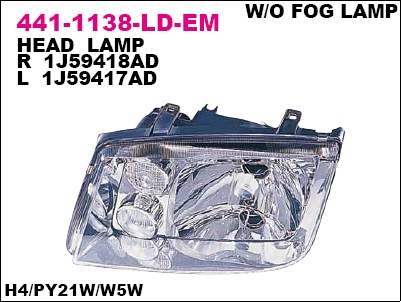 441-1138L-LD-EM_фара левая! (электр)\ VW Bora 99>