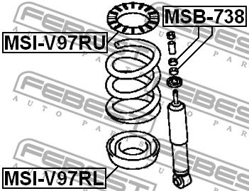 Втулка заднего амортизатора Mitsubishi Montero V75,77w 2000.02-2006.08 FEBEST MSB-738