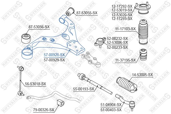 57-00928-SX_рычаг передний левый!\ Hyundai Tucson all 04>