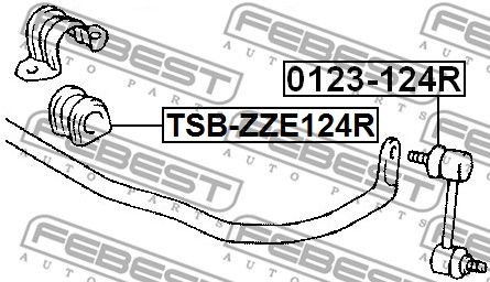 Втулка заднего стабилизатора d18 TOYOTA COROLLA AXIO/FIELDER NZE14#,ZRE14# 2006.09- FEBEST TSB-ZZE124R