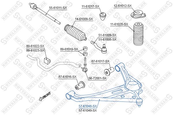 57-61048-SX_рычаг правый!\ Suzuki Grand Vitara SQ 98>