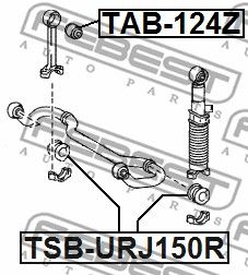 Втулка заднего стабилизатора L=R TOYOTA LC Prado (J150)/LEXUS GS460 FEBEST TSB-URJ150R