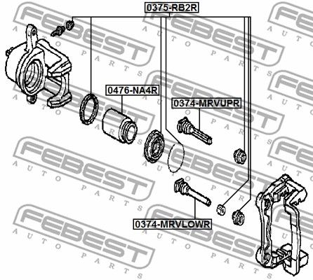 Втулка направляющая суппорта тормозного заднего HONDA MR-V 2003-2008 FEBEST 0374-MRVLOWR