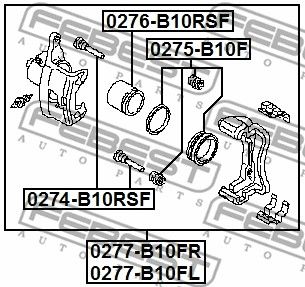 Втулка направляющая суппорта тормозного переднего NISSAN SUNNY/ALMERA B10RS FEBEST 0274-B10RSF