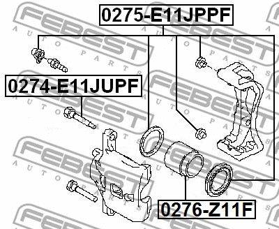 Втулка направляющая суппорта тормозного переднего NISSAN TIIDA JPN MAKE C11 2005.08-2012.06 FEBEST 0274-E11JUPF