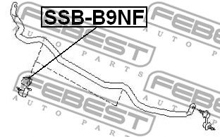 Втулка переднего стабилизатора d23.5 SUBARU TRIBECA W10 2004.11- [USA] FEBEST SSB-B9NF